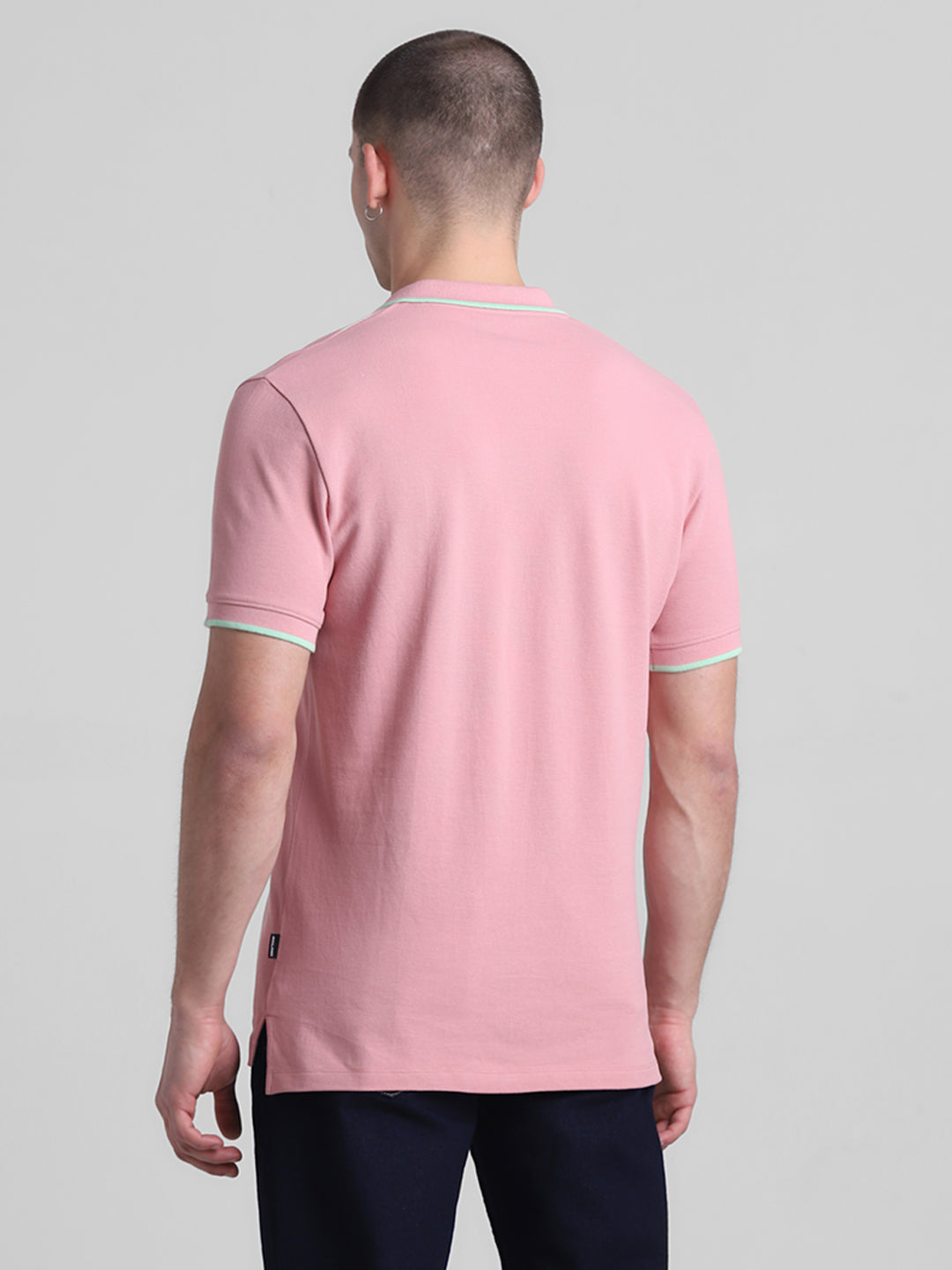 Pink Contrast Tipping Polo