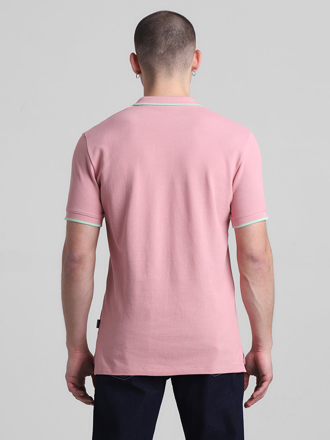 Pink Contrast Tipping Polo