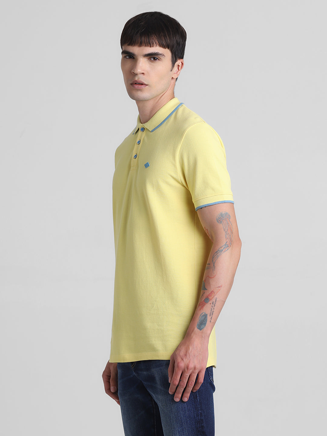 Yellow Contrast Tipping Polo