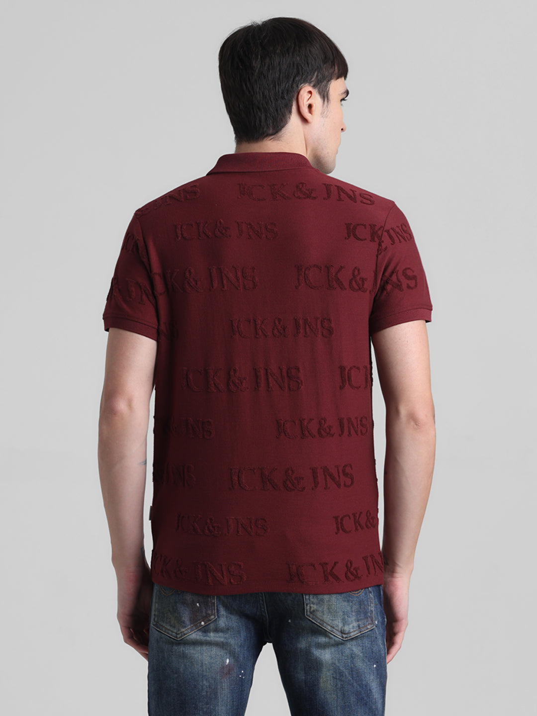 Maroon Embossed Logo Polo