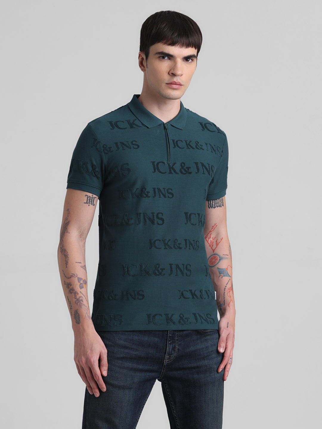 Green Embossed Logo Polo