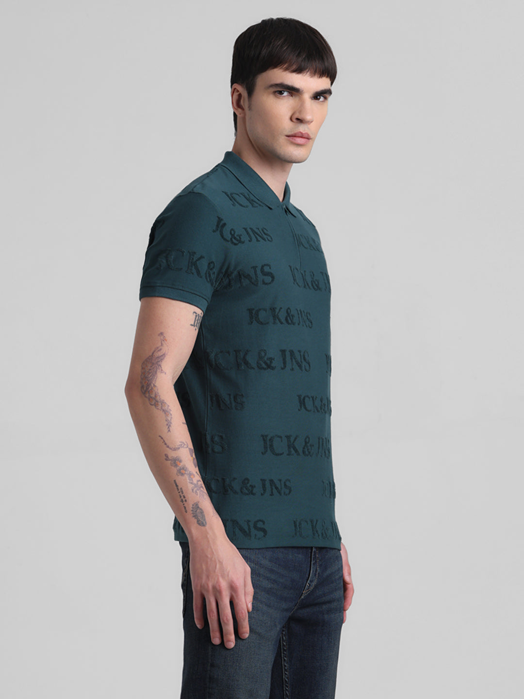 Green Embossed Logo Polo