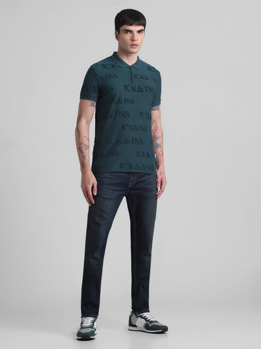 Green Embossed Logo Polo