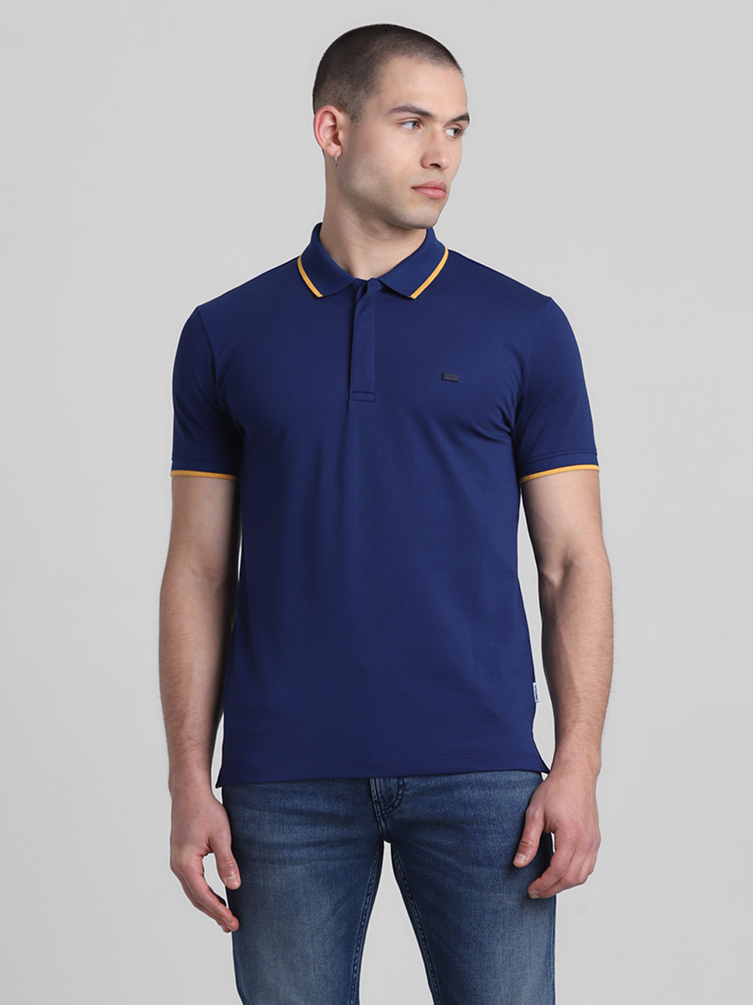 Blue Contrast Tipping Polo