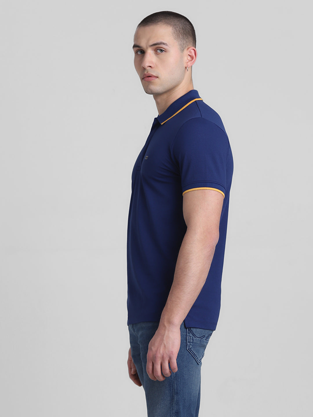 Blue Contrast Tipping Polo