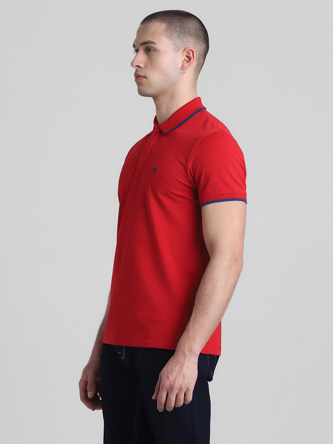 Red Contrast Tipping Polo