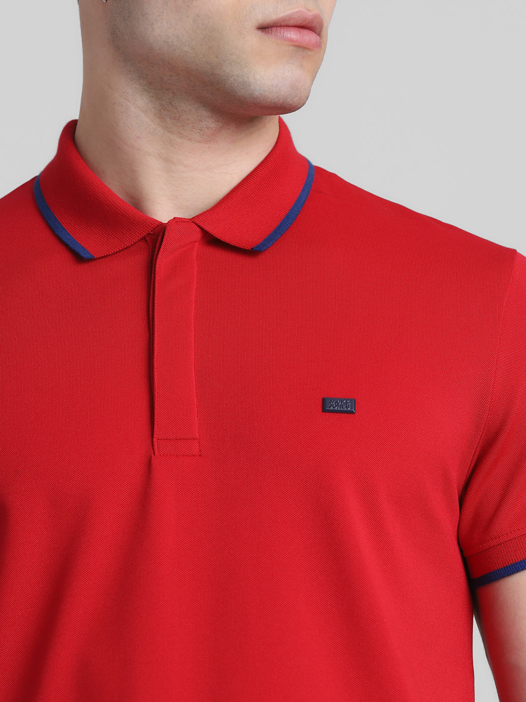 Red Contrast Tipping Polo