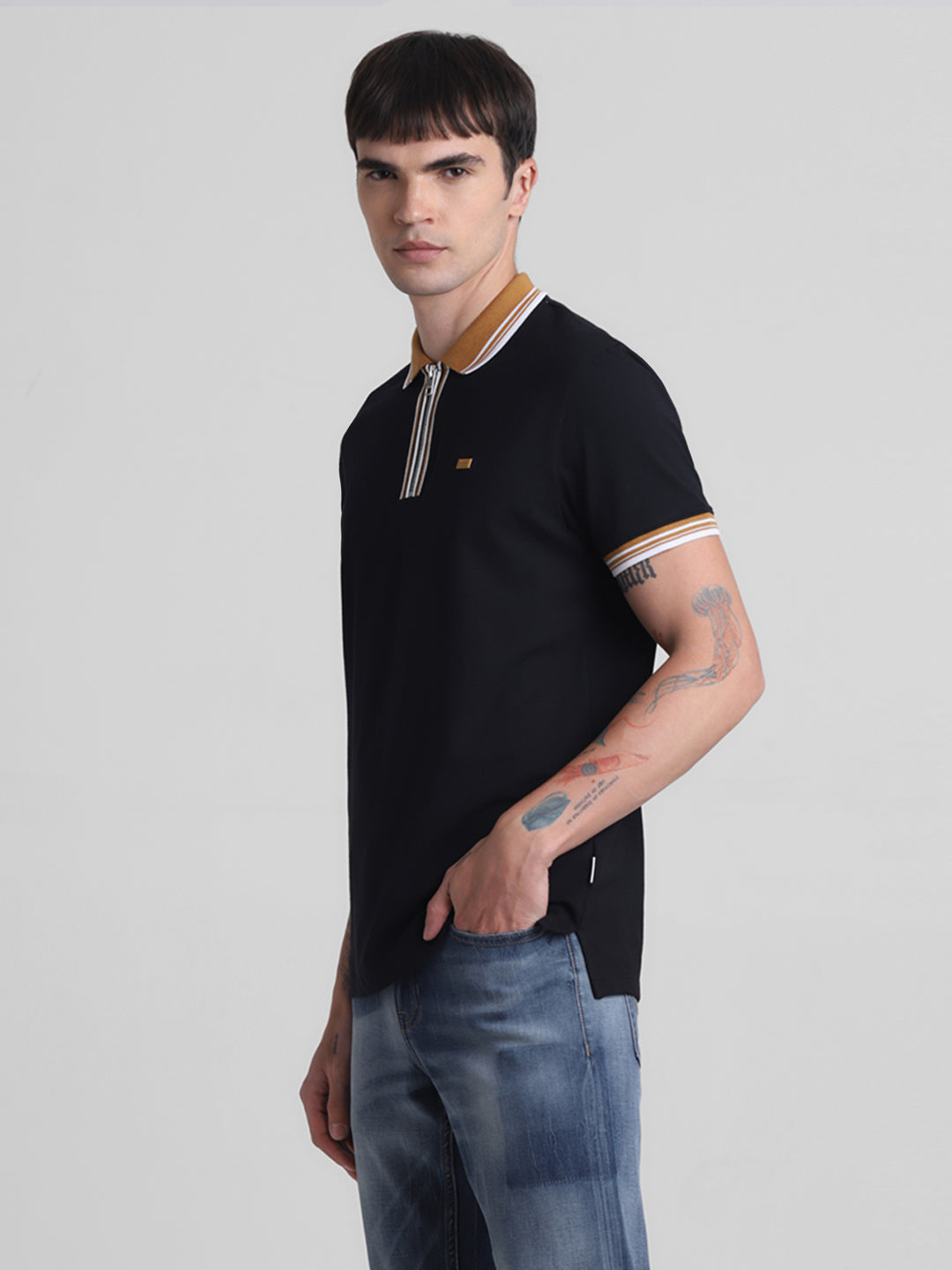 Black Zip Detail polo