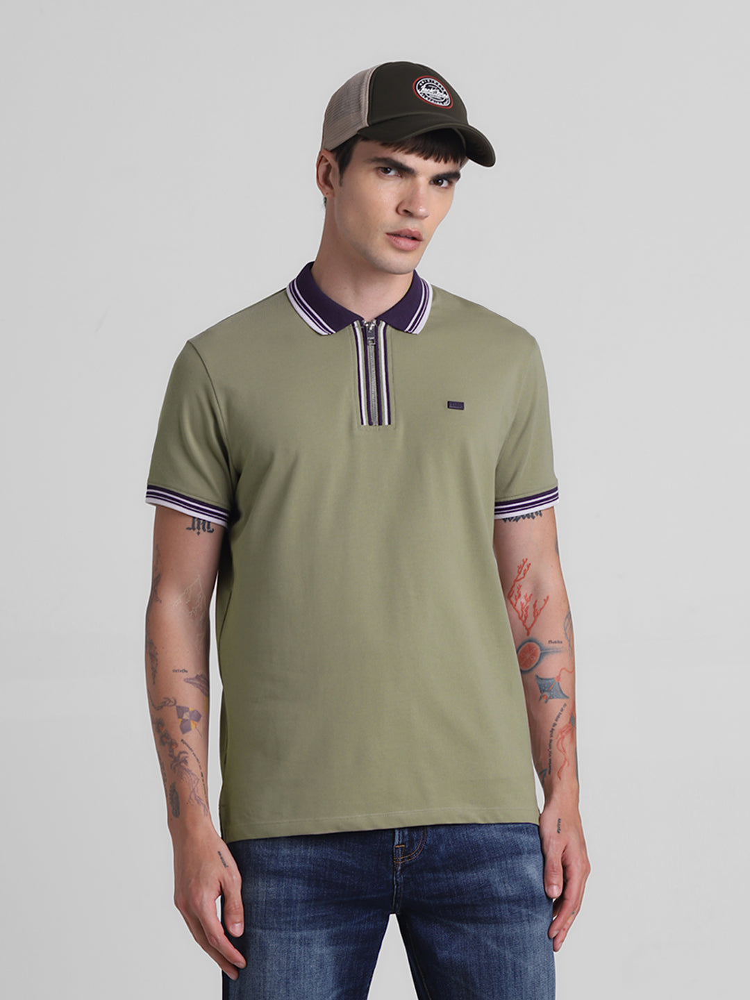 Green Zip Detail polo