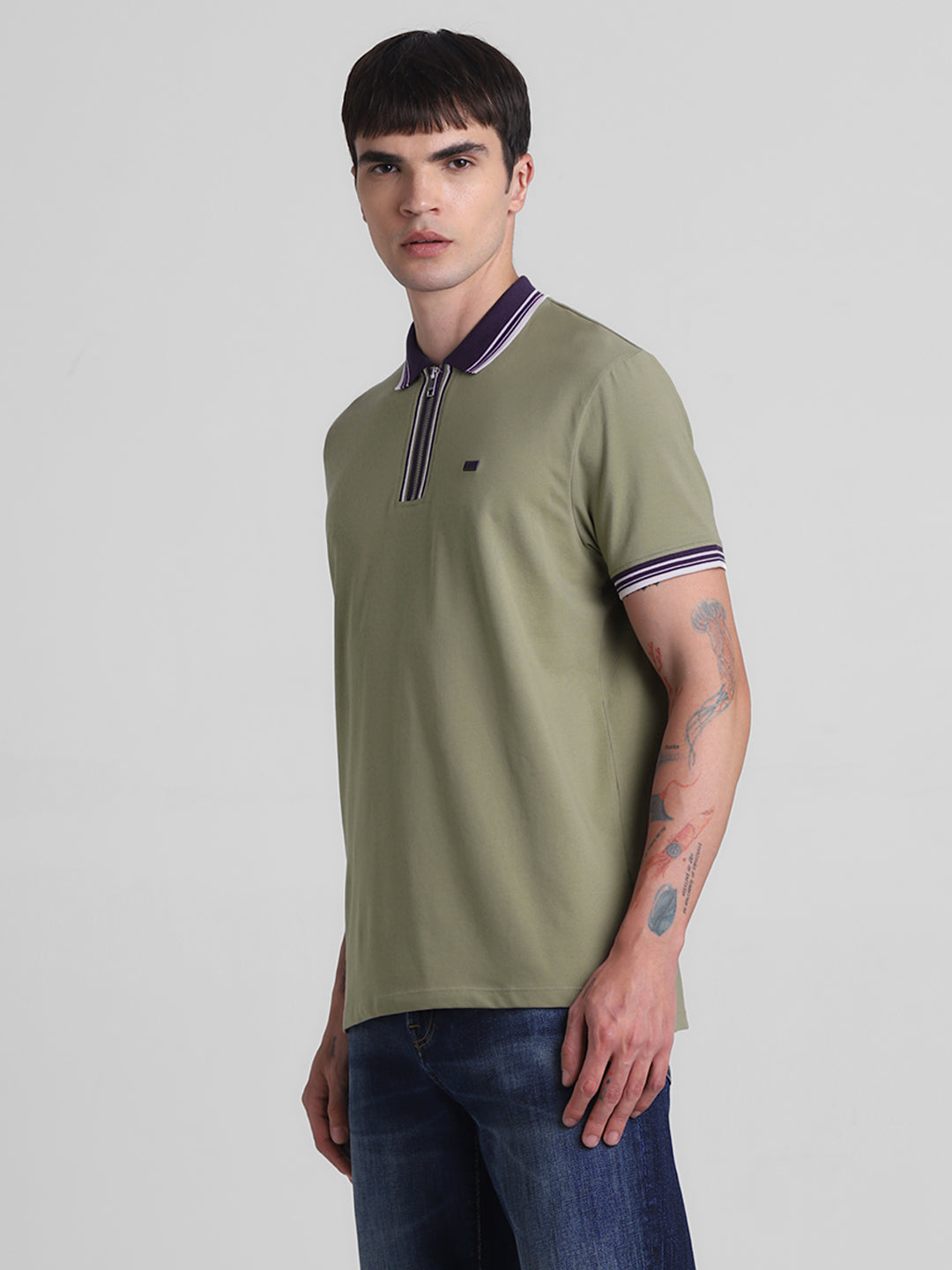 Green Zip Detail polo