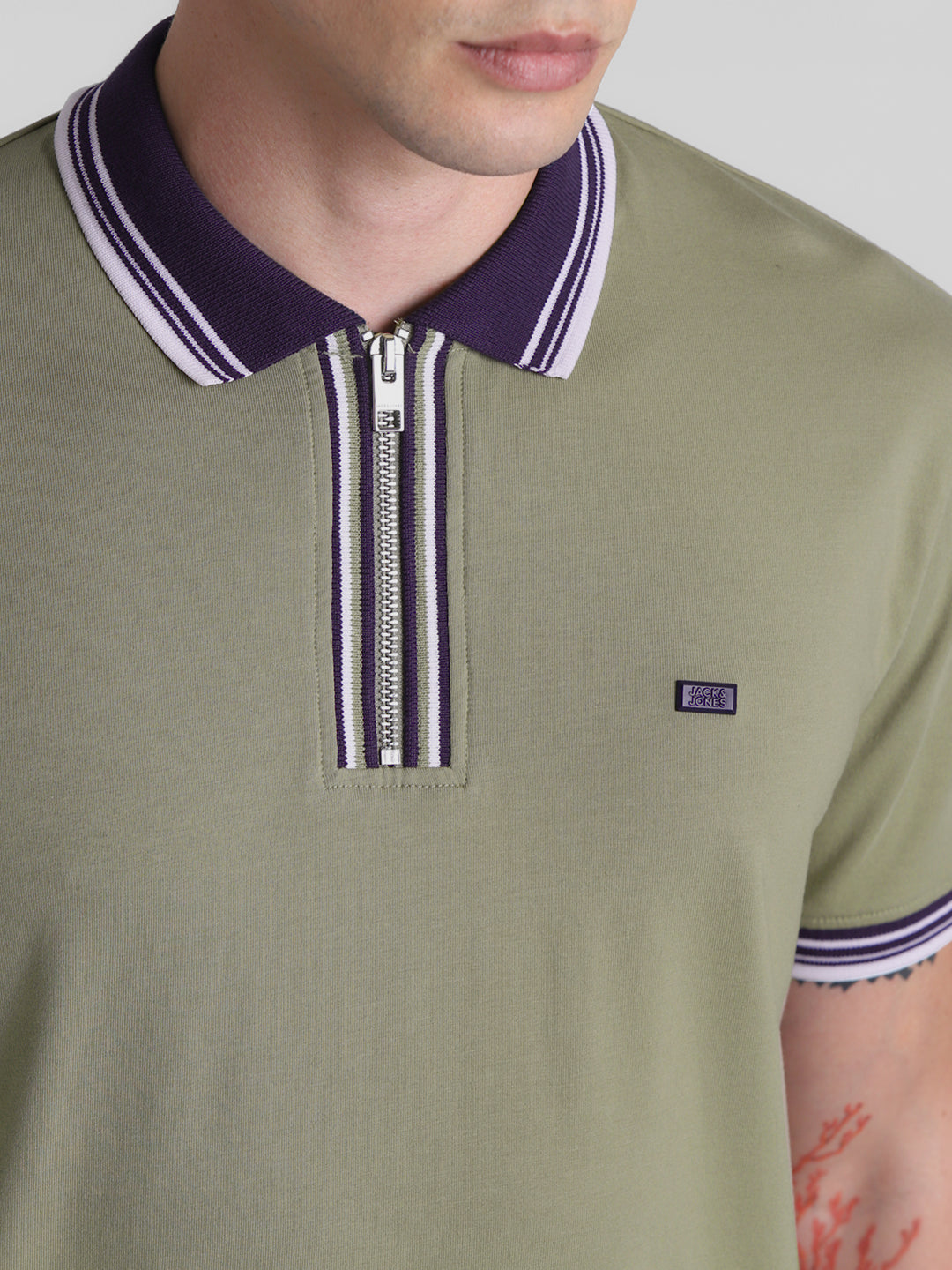 Green Zip Detail polo