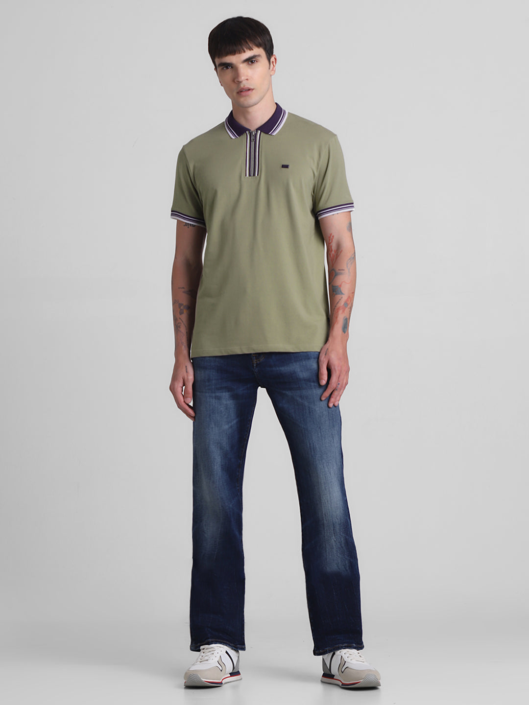 Green Zip Detail polo