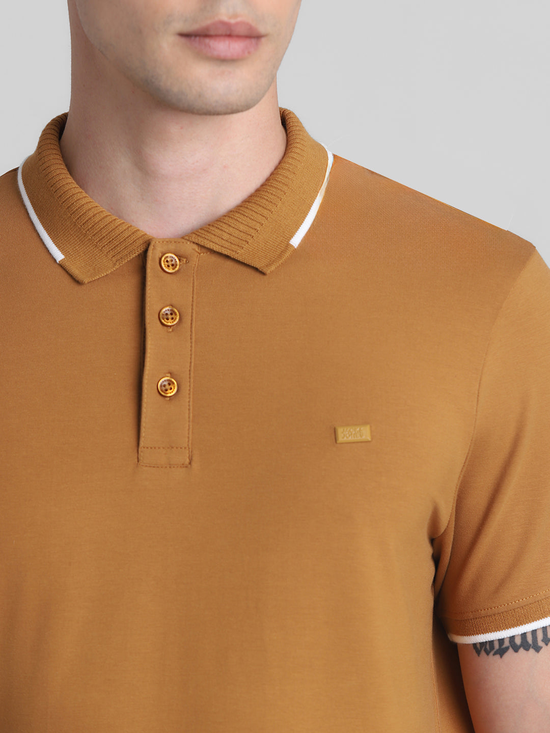 Brown Cotton Blend Polo