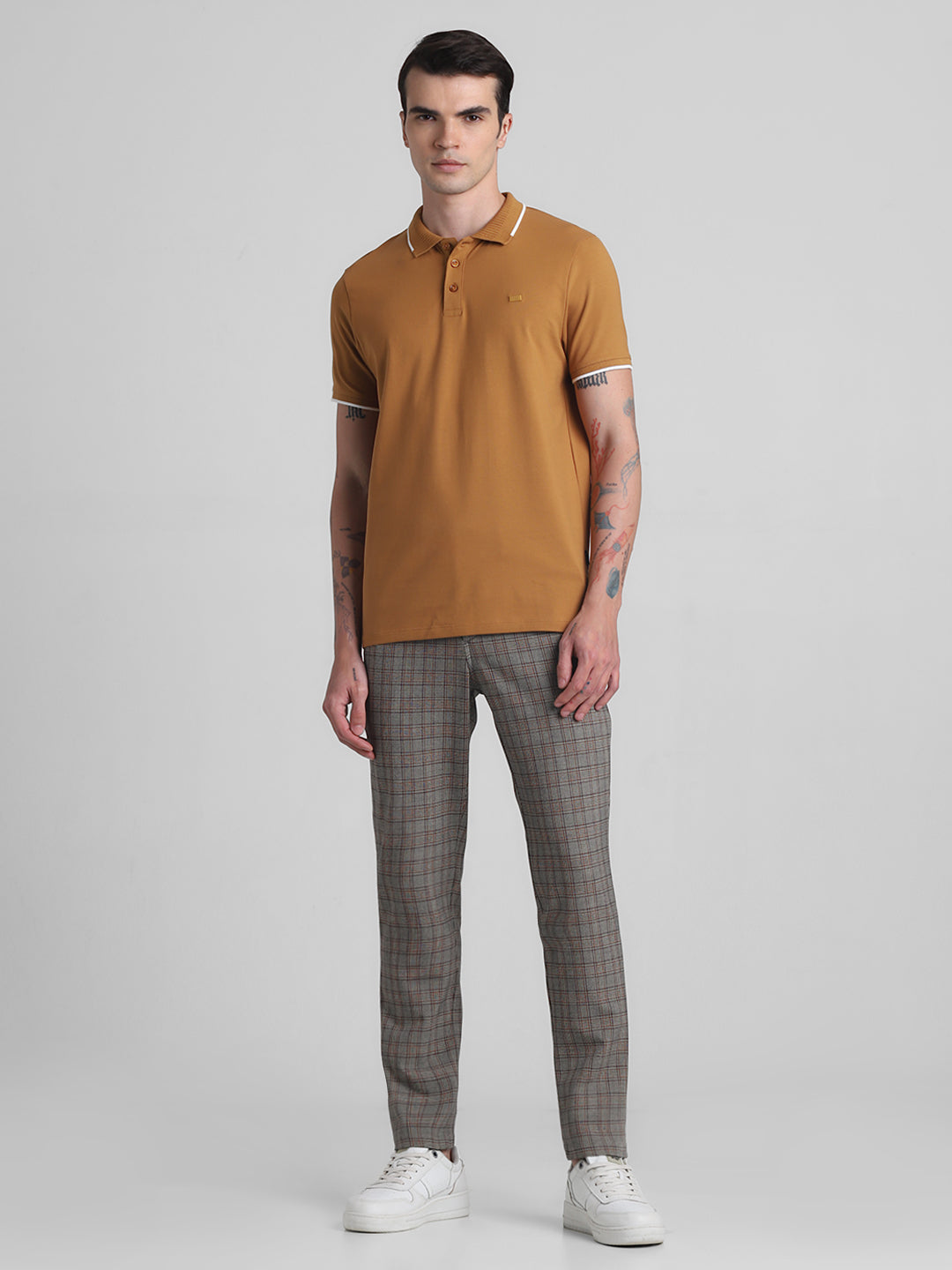 Brown Cotton Blend Polo