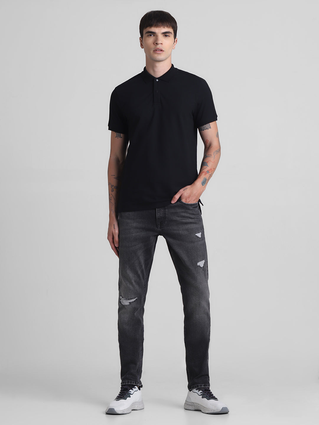 Black Tape Detail Polo