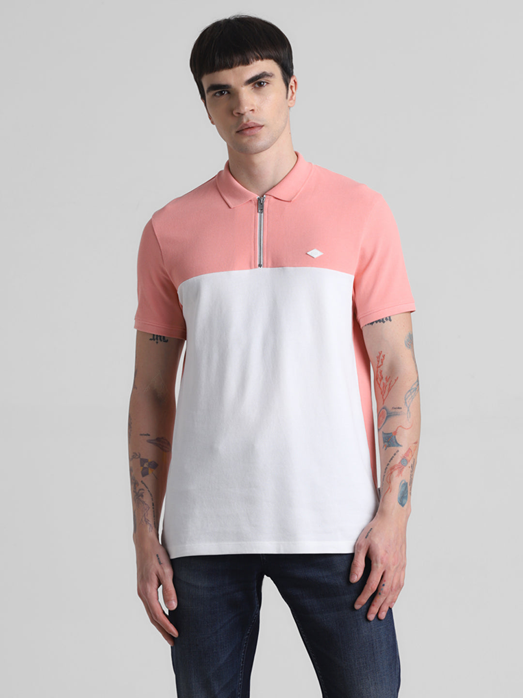 JACK&JONES Regular Fit Colour Blocked T-Shirts