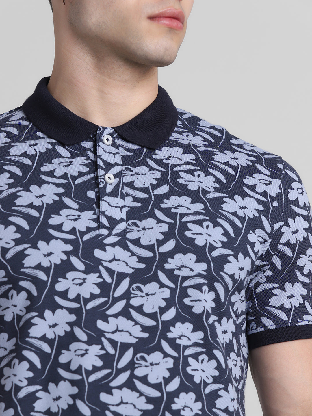 Blue Floral Polo