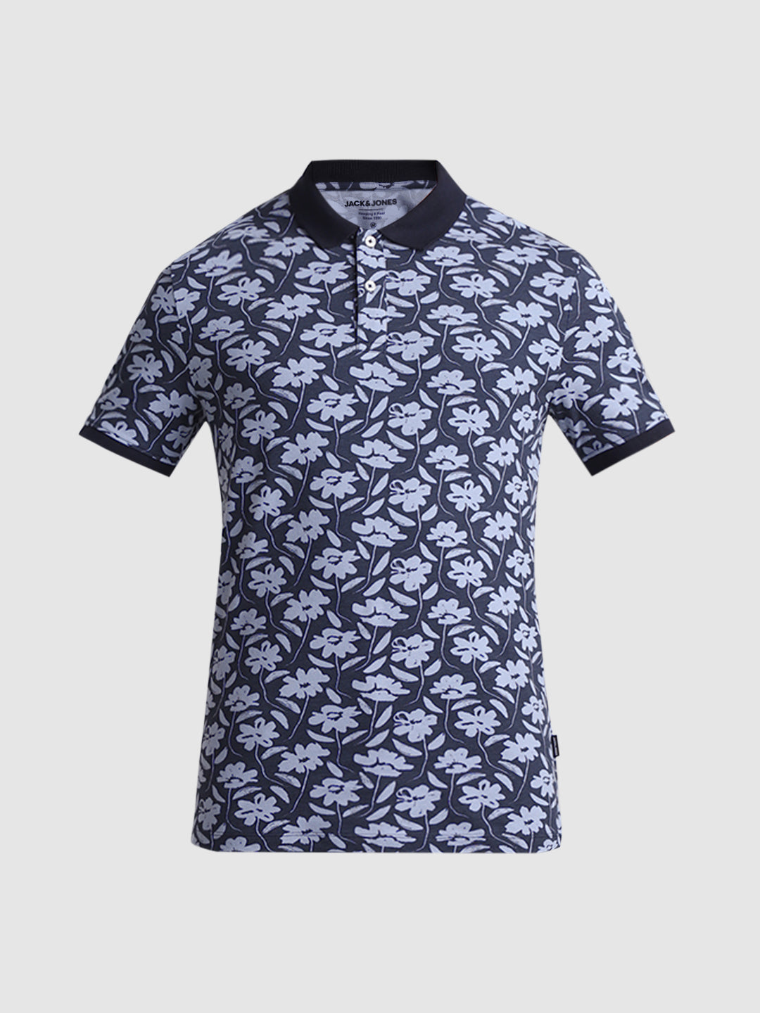 Blue Floral Polo