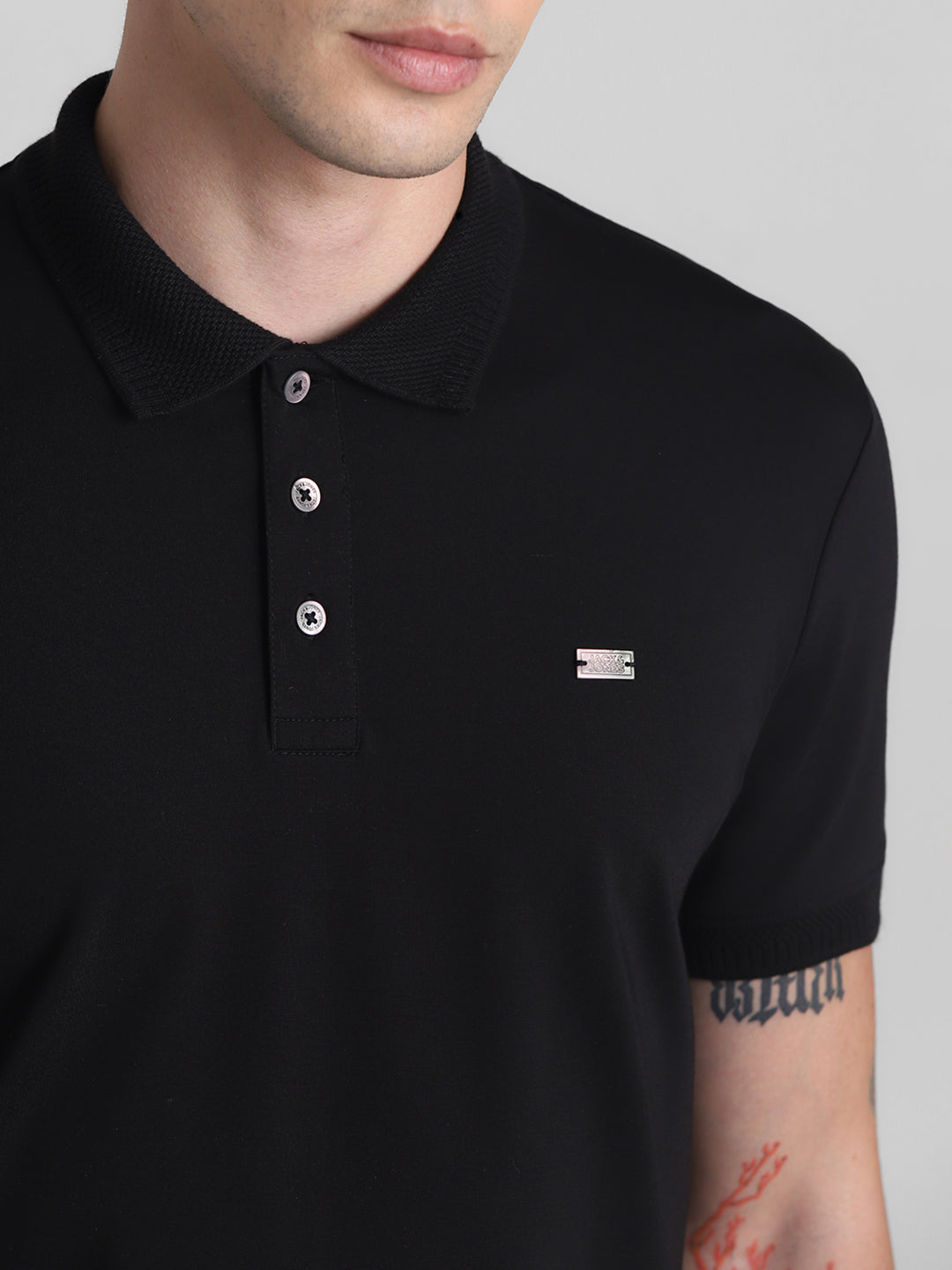 Black Solid Polo