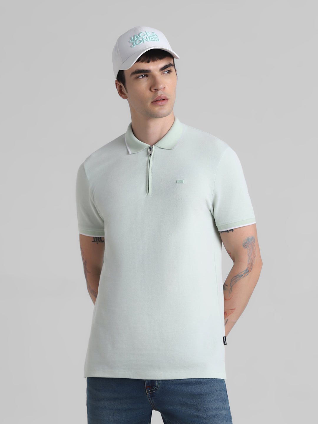 Green Zip Detail Polo