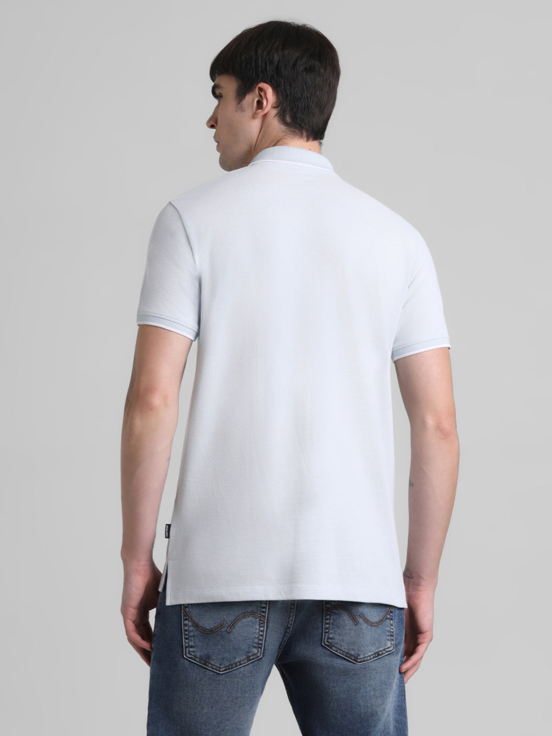 Light Blue Zip Detail Polo