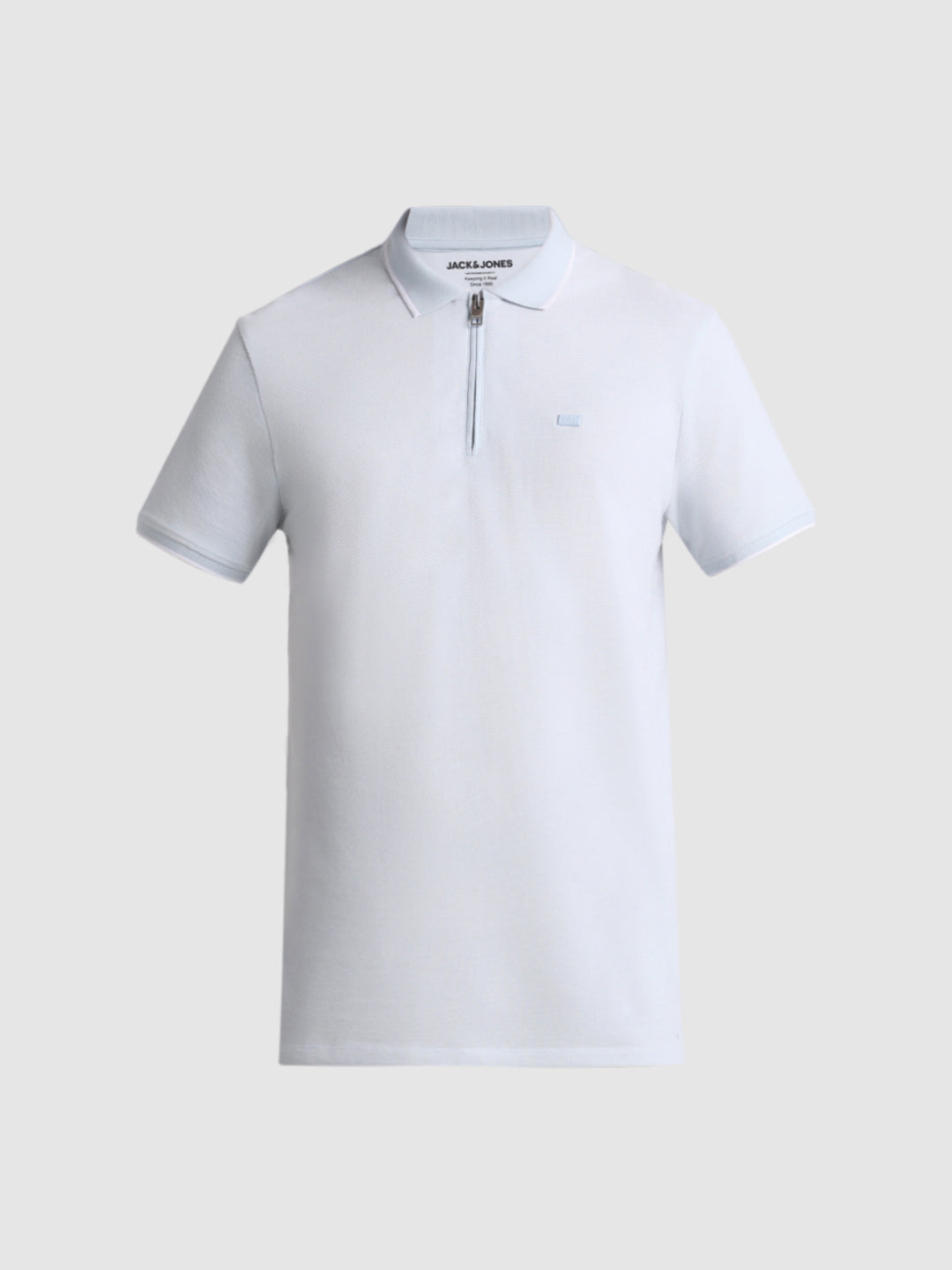 Light Blue Zip Detail Polo