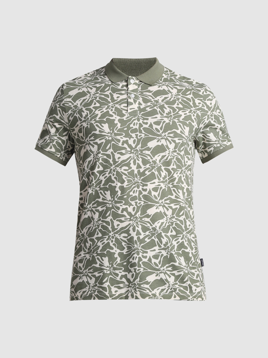 Green Printed Cotton Polo