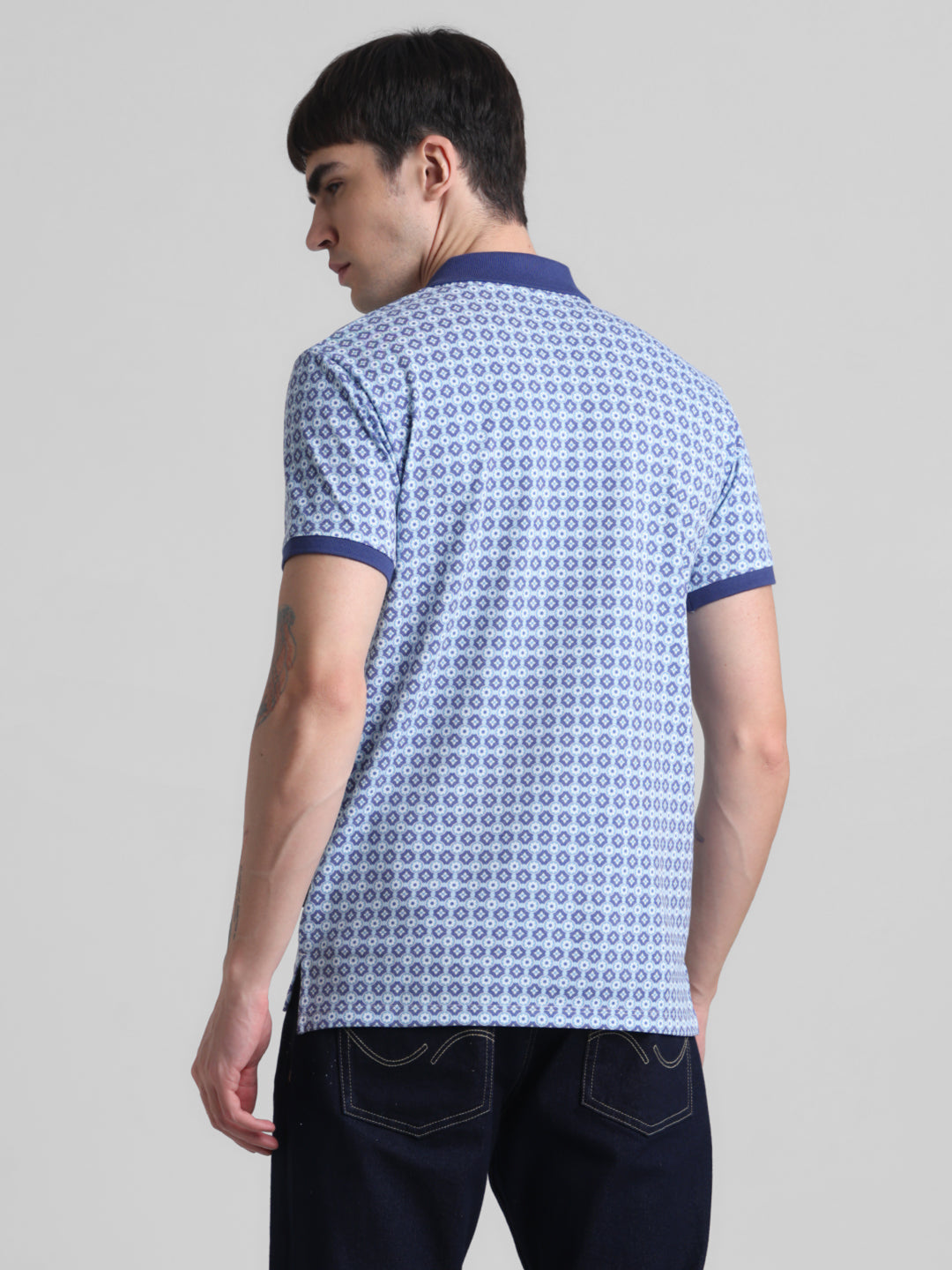 Blue Printed Polo