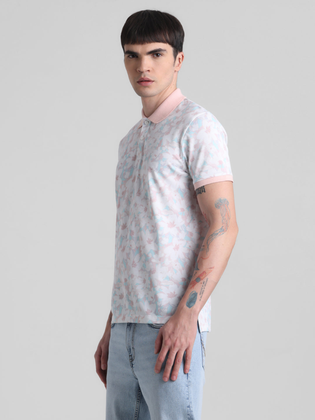 Pink Printed Polo