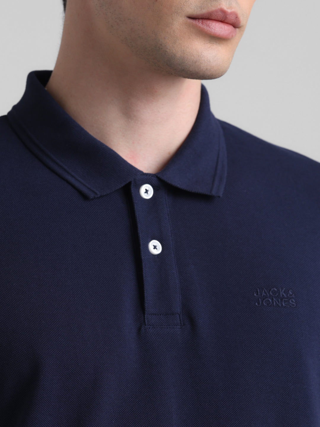 Navy Blue Solid Polo