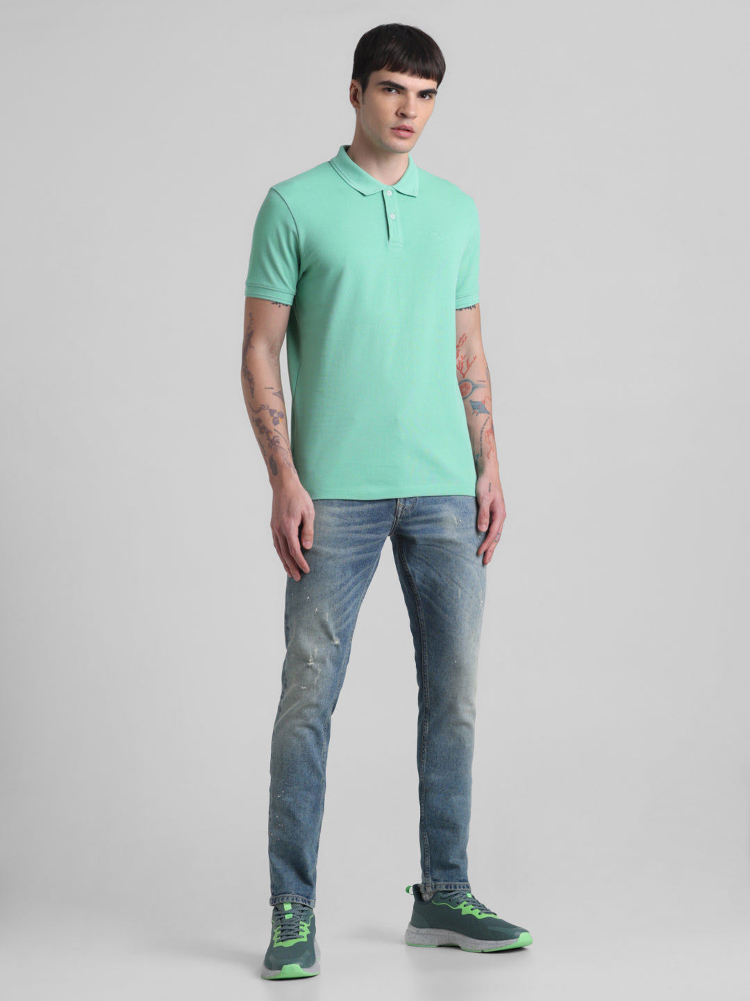 Green Solid Polo
