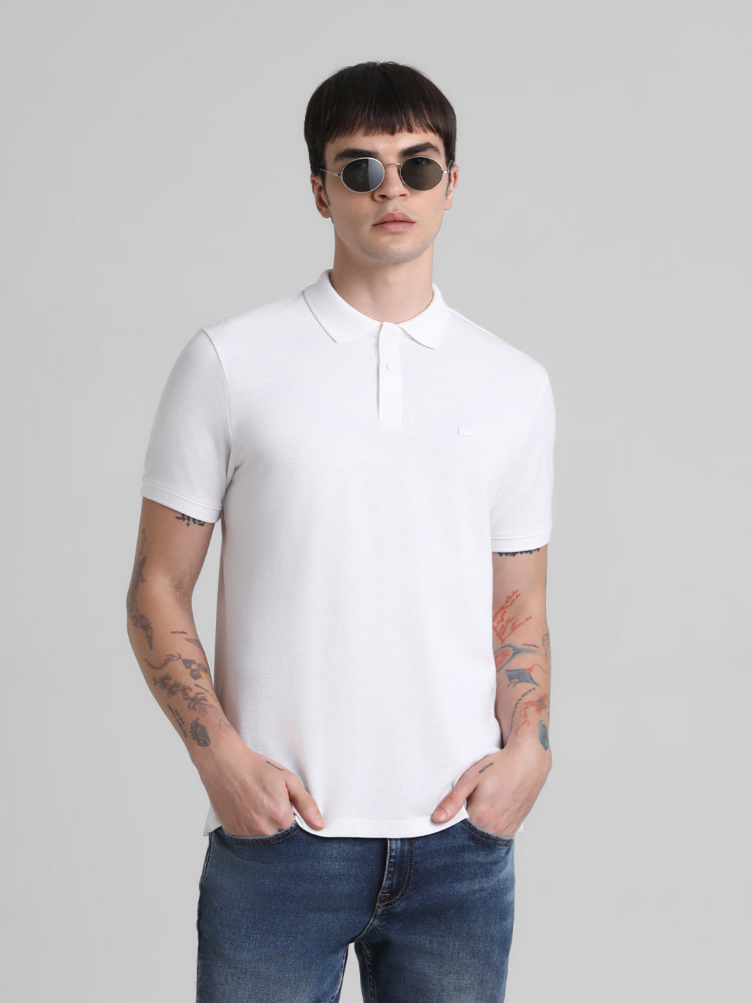 White Regular Fit Polo - M