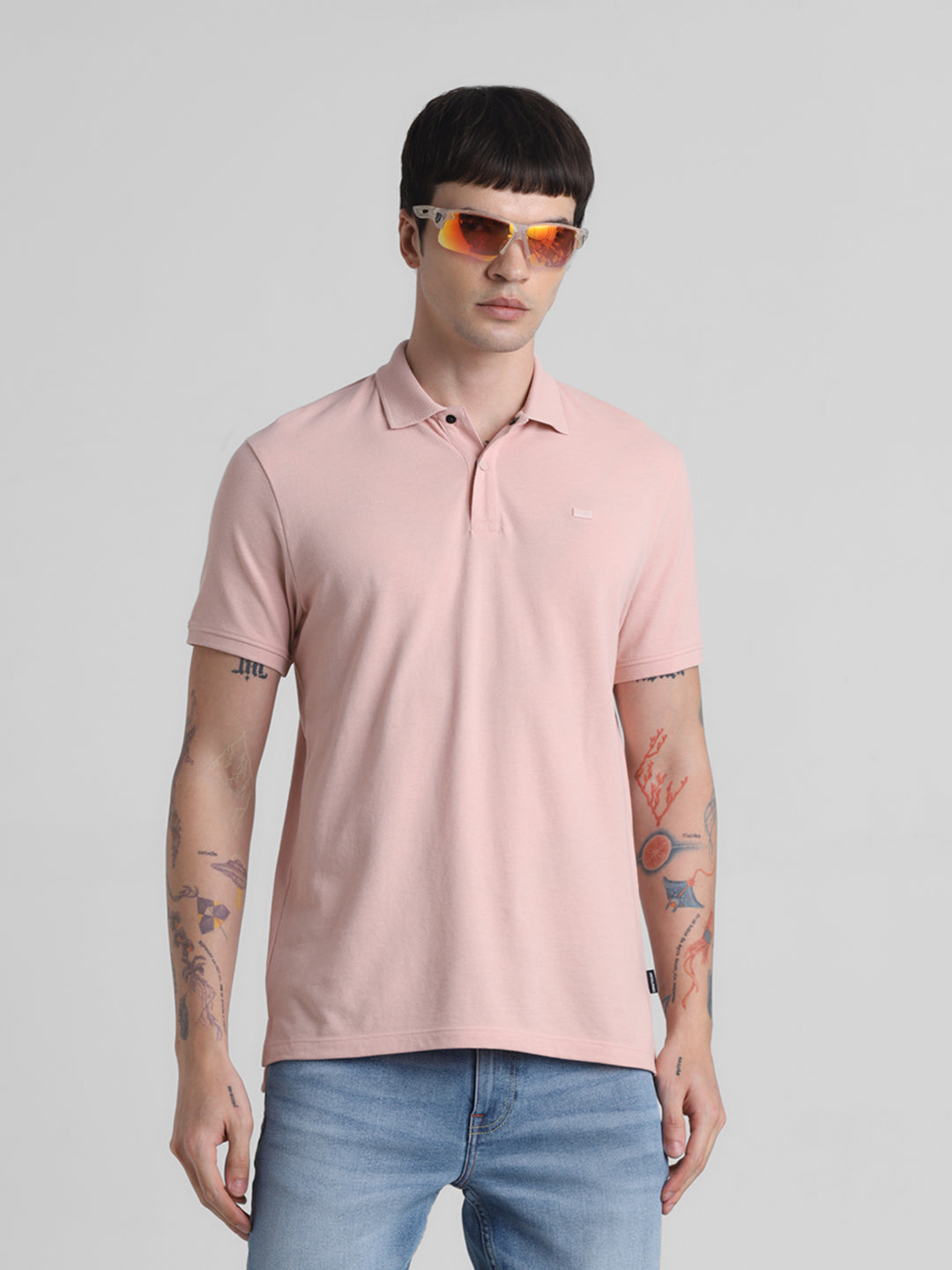 Pink Regular Fit Polo - L
