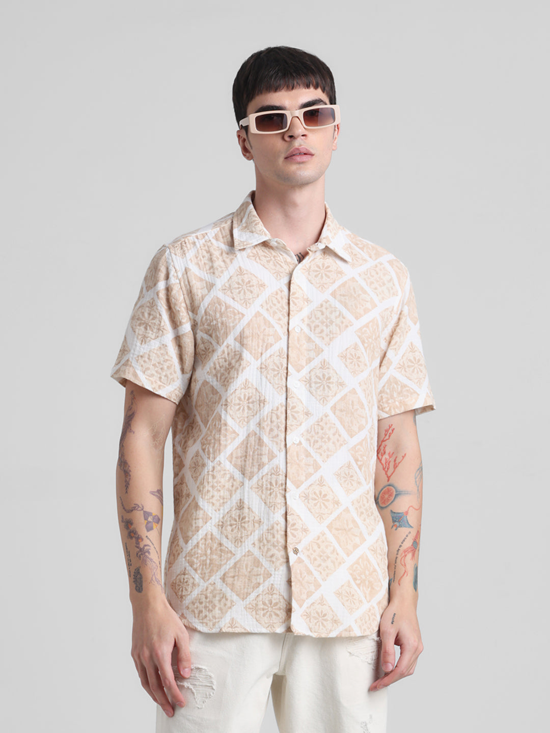 JACK&JONES Regular Fit Geometric Shirts