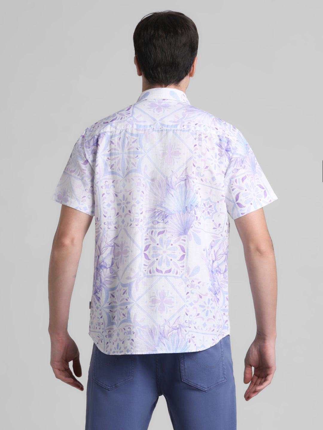 Cotton Linen Blend Printed Shirt