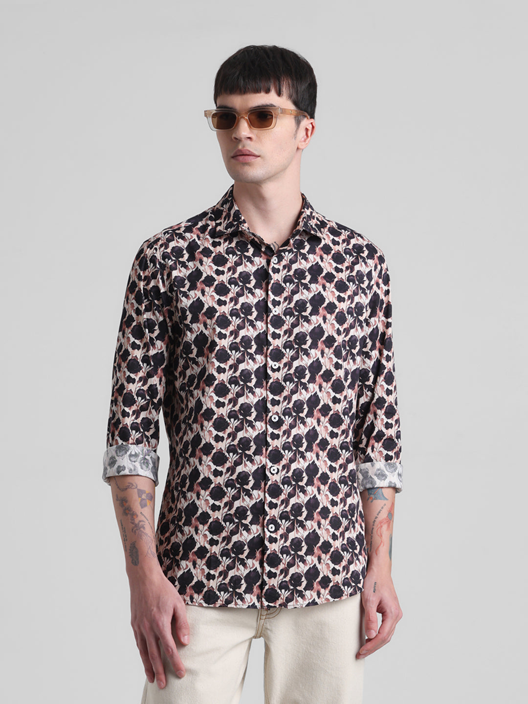 Abstract Floral Print Shirt