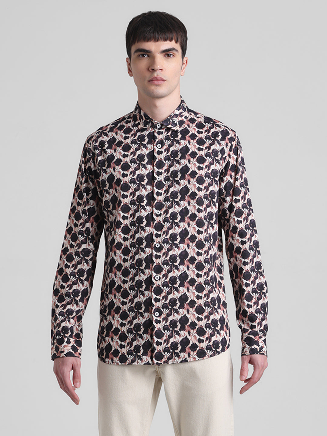 Abstract Floral Print Shirt