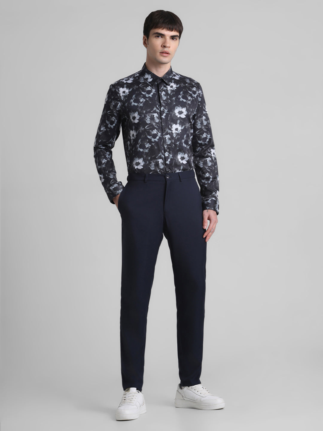 Black Floral Print Shirt