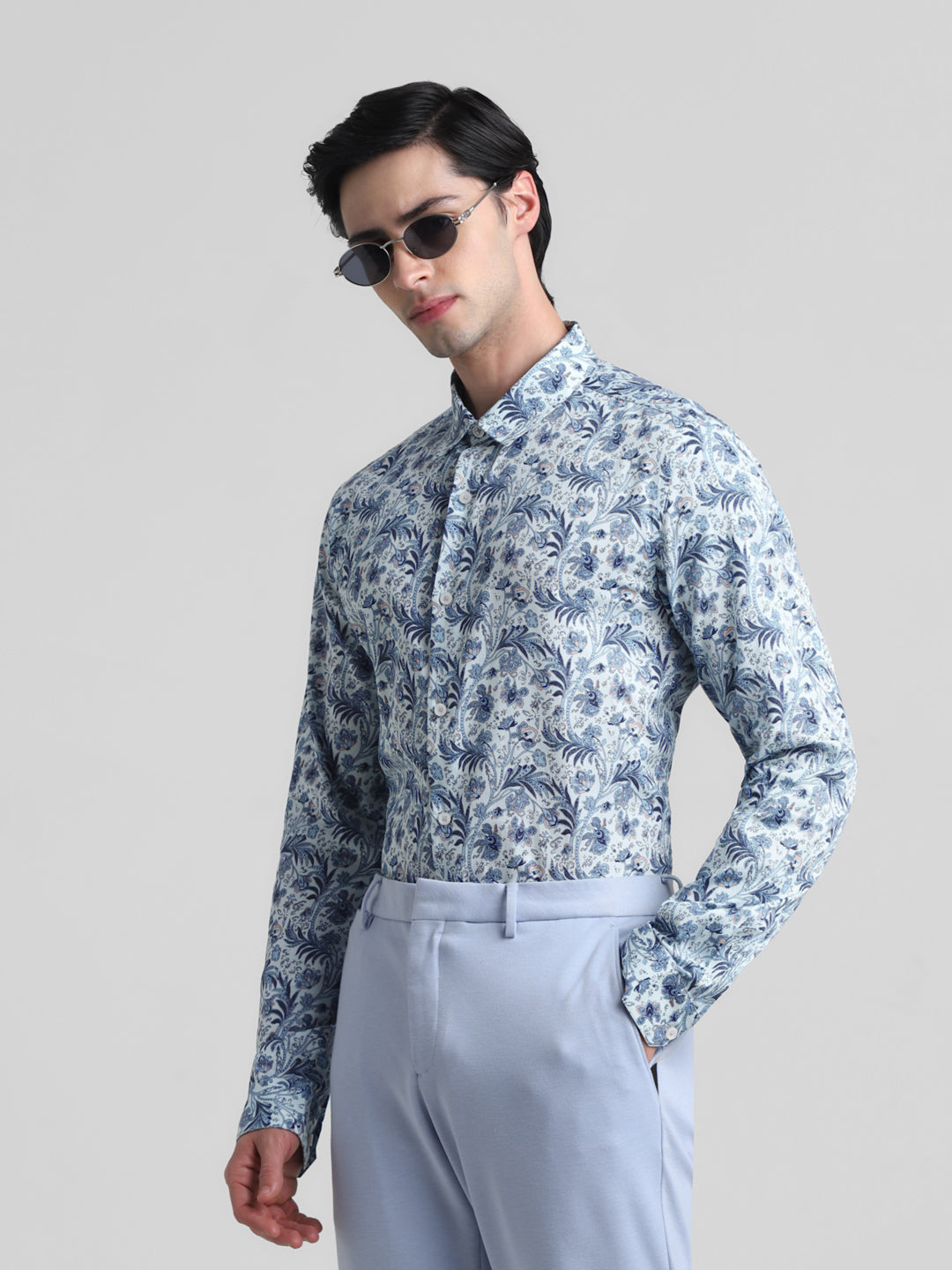 Blue Paisley Print Shirt