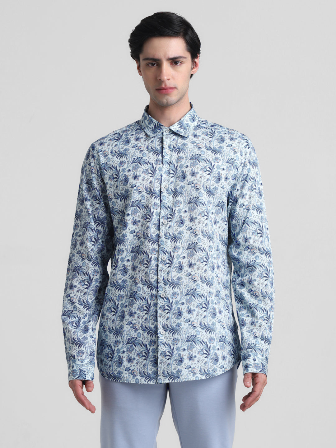 Blue Paisley Print Shirt