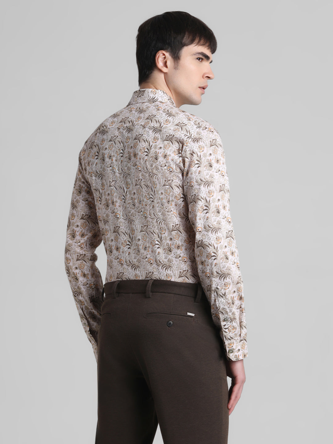 Beige Paisley Print Shirt