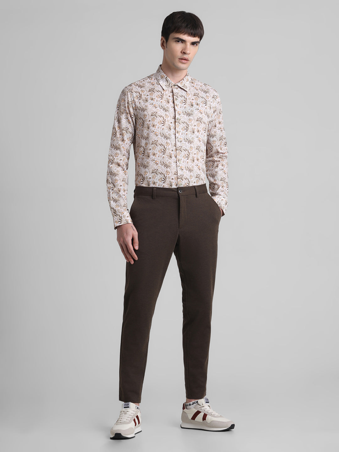 Beige Paisley Print Shirt