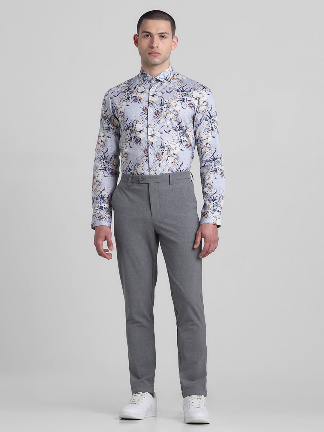 Blue Floral Print Shirt