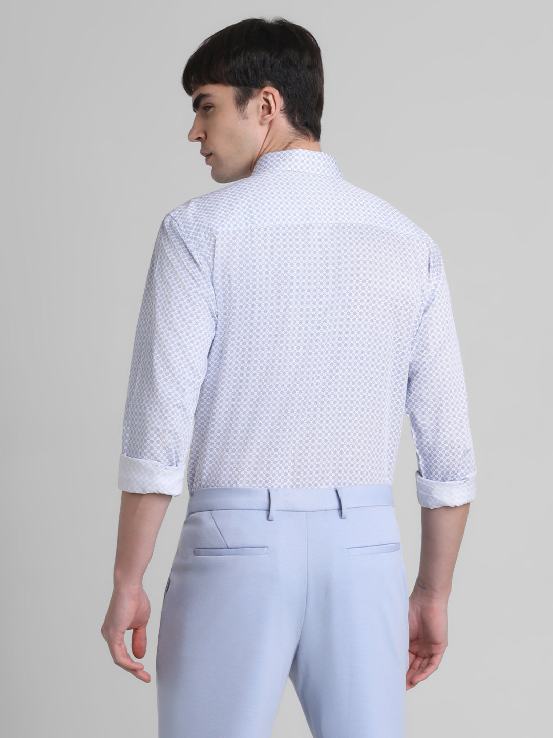 Blue Geometric Print Shirt