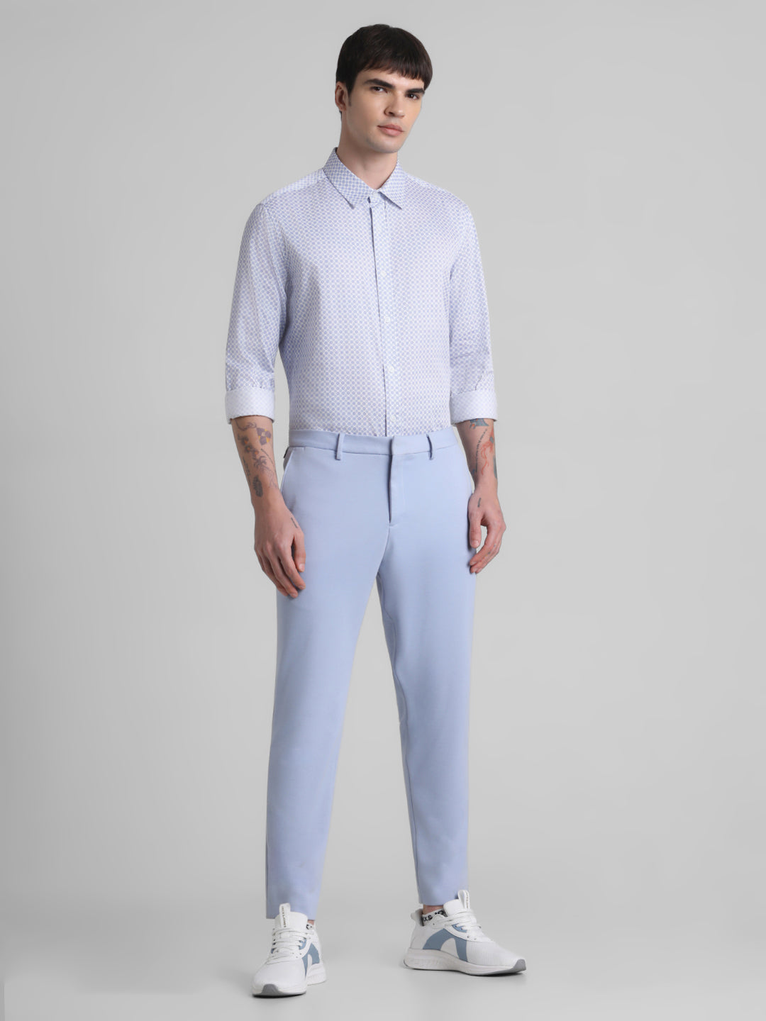 Blue Geometric Print Shirt