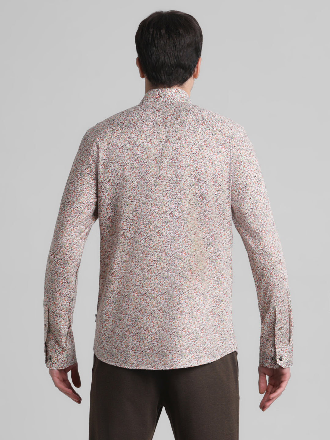 Brown Printed Cotton Shirt