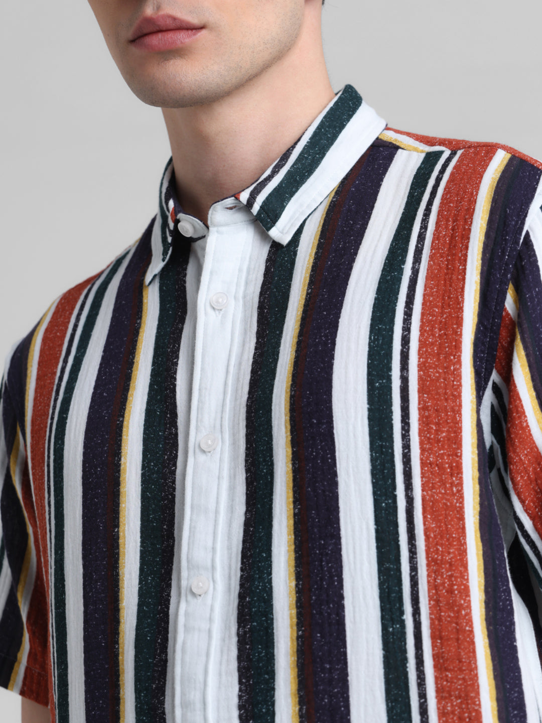 Multi-Stripe Short Sleeve Shirt