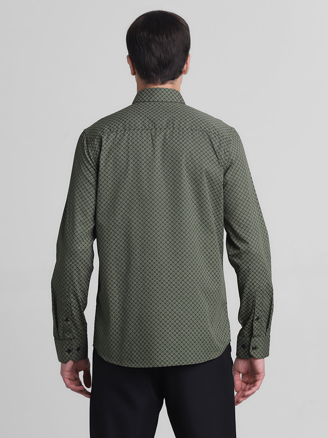 Green Printed Full Sleeves Shirt