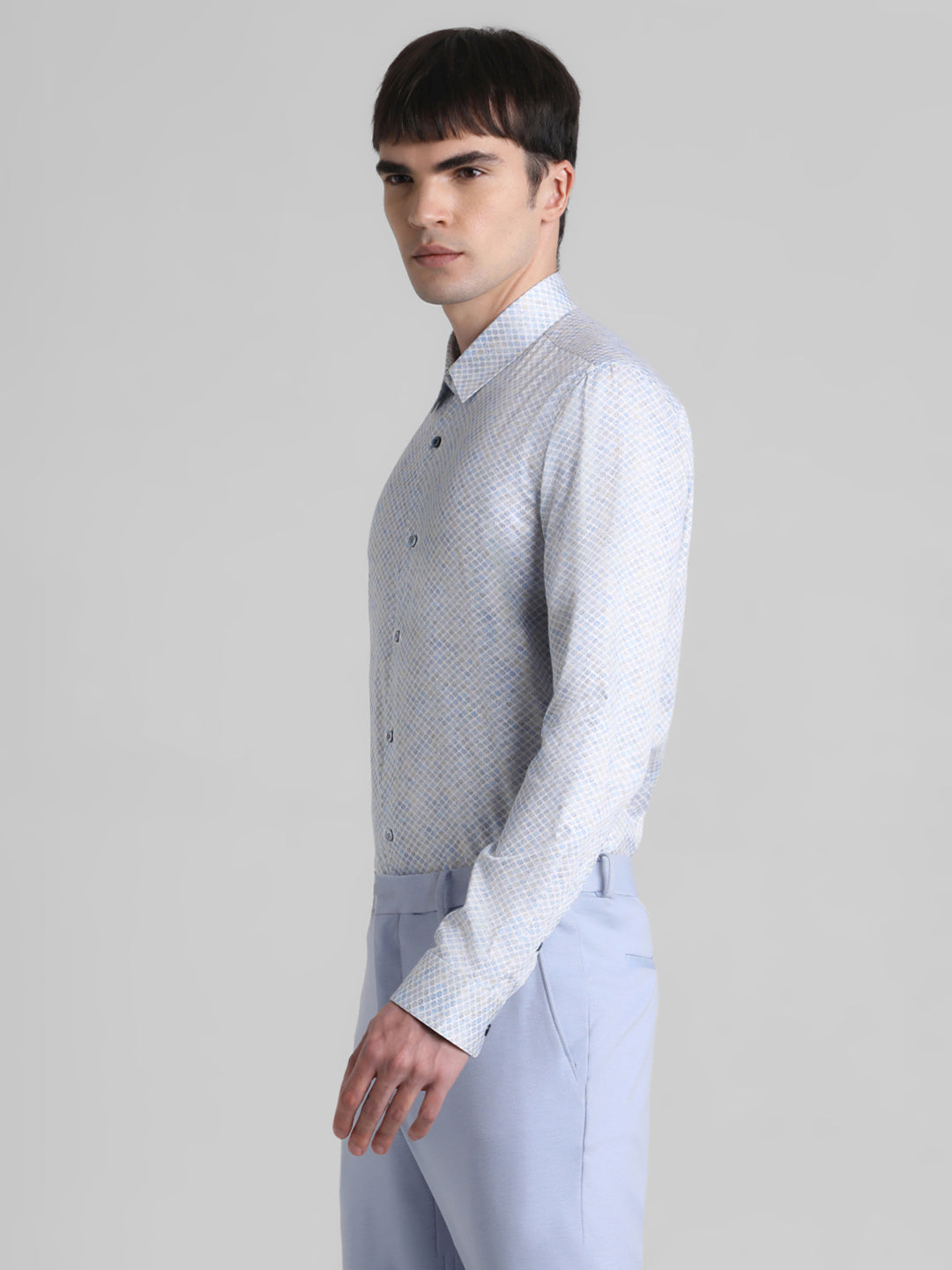 White Printed Cotton Shirt
