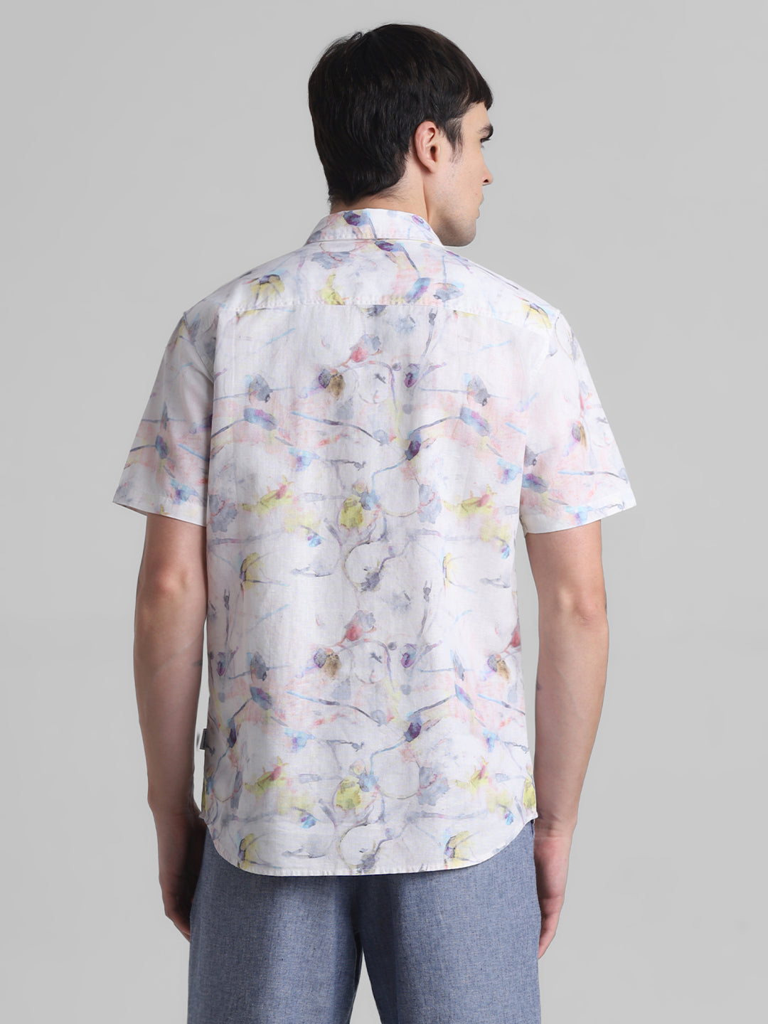 Watercolour Print Short Sleeve Shirt